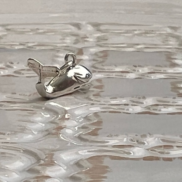 Vintage Whale Charm Pendant | Silver Tone | NOS Jewelry - Picture 5 of 7